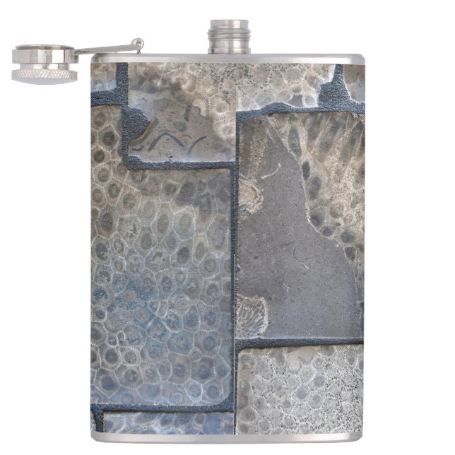 Michigan Petoskey Stone Hip Flask (Opened)