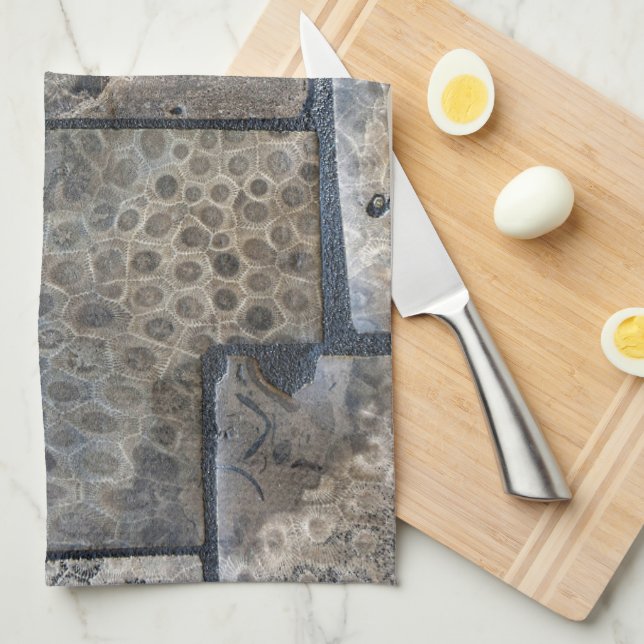 Michigan Petoskey Stone Tea Towel (Quarter Fold)