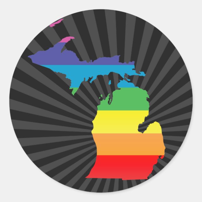 michigan pride. classic round sticker (Front)