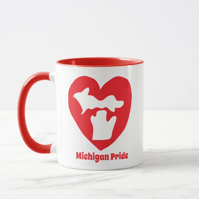 Michigan Pride Heart Mug (Left)