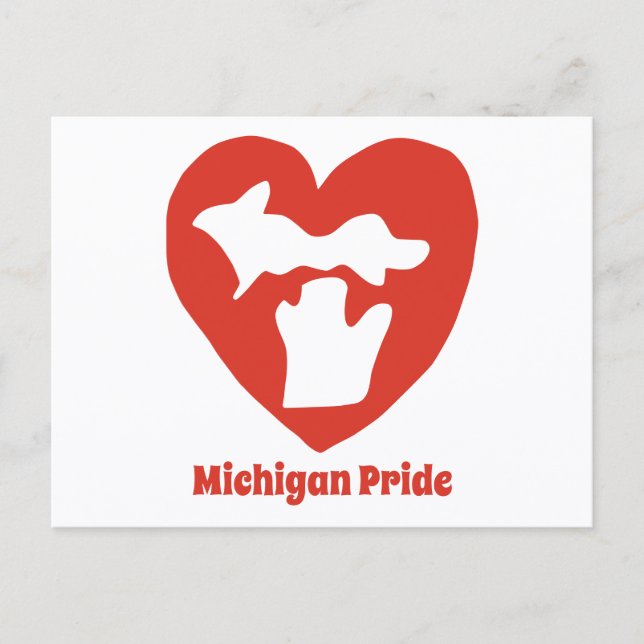 Michigan Pride Heart Postcard (Front)