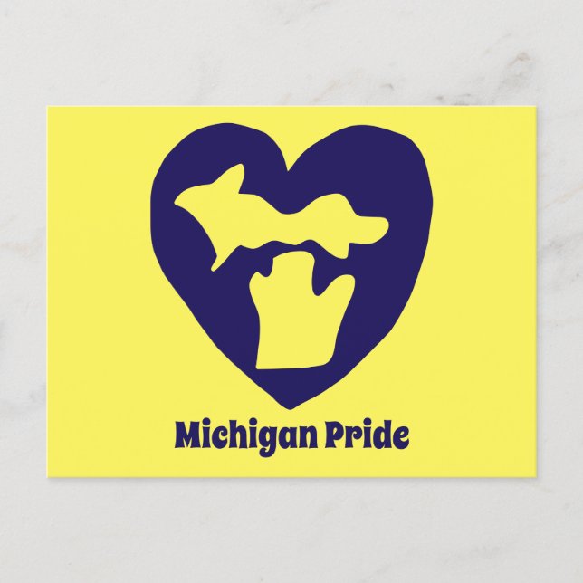 Michigan Pride Heart Postcard (Front)
