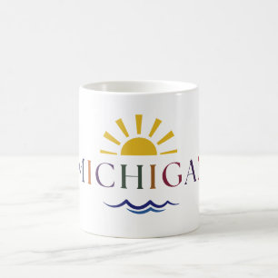 Michigan Rainbow Text Coffee Mug