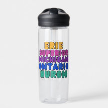Michigan Rainbow Text Great Lakes Water Bottle