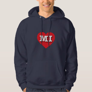 MIchigan Red Heart - I love MI Hoodie