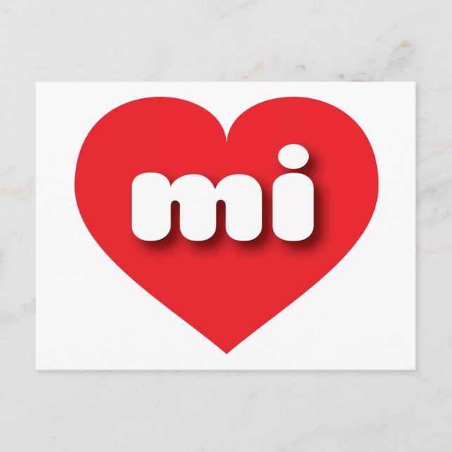 Michigan red heart - I love mi Postcard (Front)