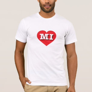 MIchigan Red Heart - I love MI T-Shirt