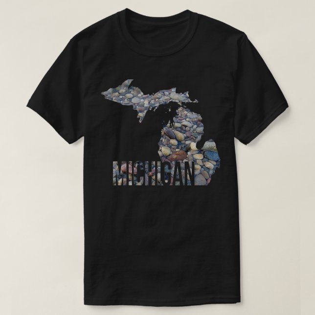 Michigan Rock Beach Lake State MI Geology  T-Shirt (Design Front)