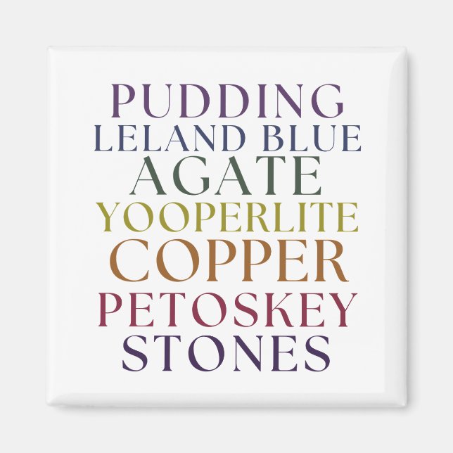 Michigan Rockhound Agate Petoskey Stone Magent Magnet (Front)