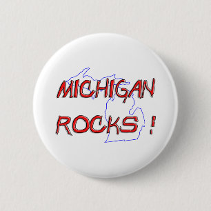 Michigan ROCKS 6 Cm Round Badge