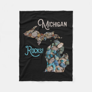 Michigan Rocks Petoskey Stone Hunting Tee Great La Fleece Blanket