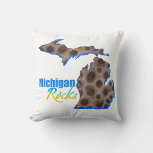 Michigan rocks   Petoskey stone pattern     Cushion