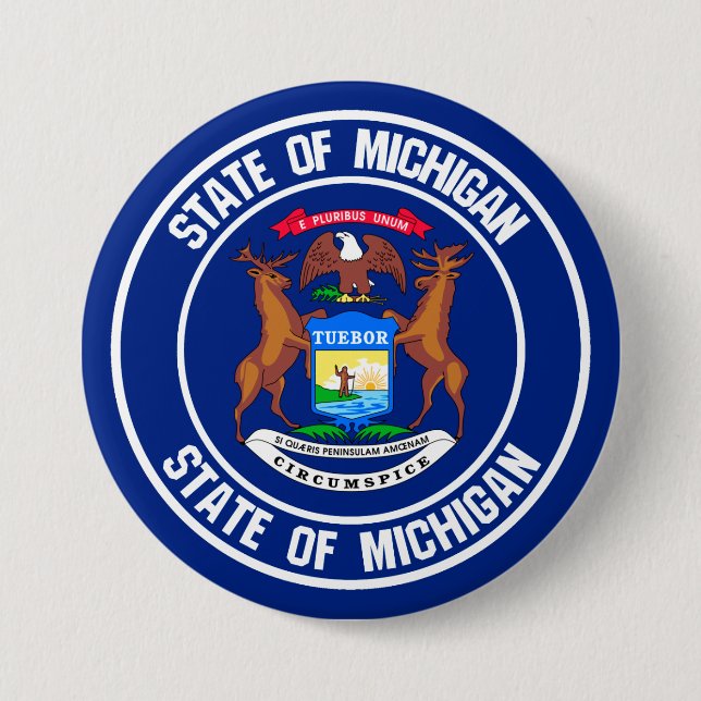 Michigan Round Emblem 7.5 Cm Round Badge (Front)