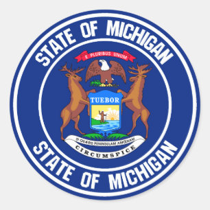 Michigan Round Emblem Classic Round Sticker