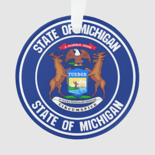 Michigan Round Emblem Ornament