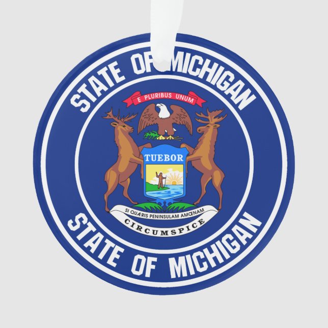 Michigan Round Emblem Ornament (Front)