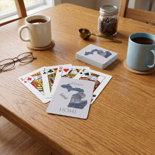 Michigan Shaped Waves Playing Cards