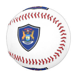 Michigan shield flag baseball