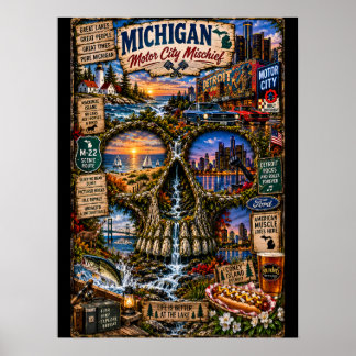 Michigan Skull Art Print | State of Mind