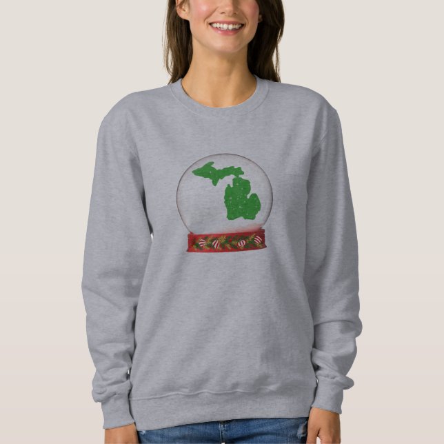 Michigan SNOW GLOBE design Sweatshirt! Sweatshirt (Front)