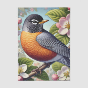 Michigan State Bird American Robin Tissue Paper