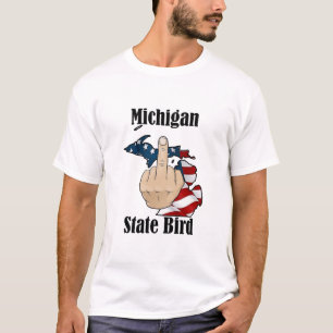 Michigan state bird t-shirt middle finger
