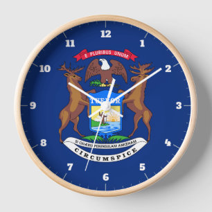 MICHIGAN STATE FLAG CLOCK