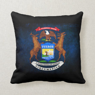 Michigan state flag cushion