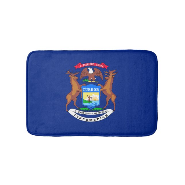 Michigan State Flag Design Bath Mat (Front)