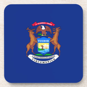 Michigan State Flag Design Coaster