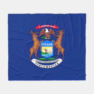Michigan State Flag Design Fleece Blanket