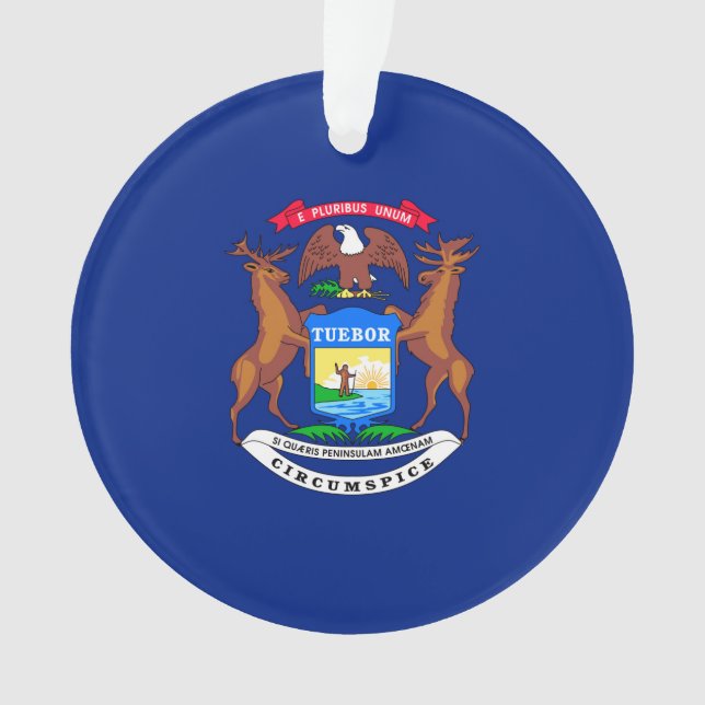 Michigan State Flag Design Ornament (Front)