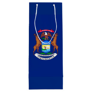 Michigan State Flag Design Wine Gift Bag