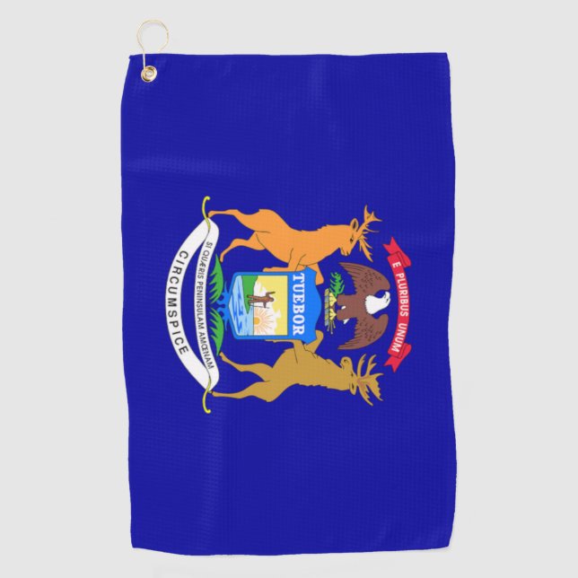 Michigan State Flag Golf Towel (Front)