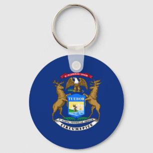 Michigan State Flag Key Ring
