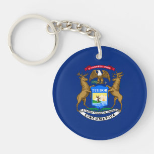 Michigan State Flag Key Ring