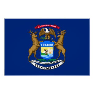 Michigan State Flag Poster