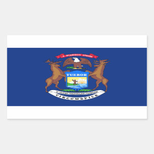 Michigan State flag Rectangular Sticker