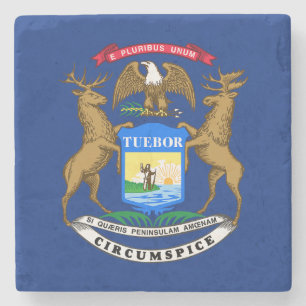 Michigan State Flag Stone Coaster