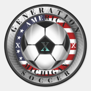 Michigan State Generation X American Soccer Classic Round Sticker