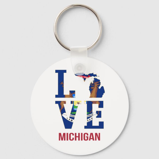 Michigan state love key ring (Front)