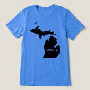 Michigan State Map Belong Tri-Blend Shirt