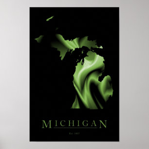 Michigan State Map Image Poster