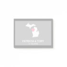 Michigan State Map with Custom Love Heart and Name