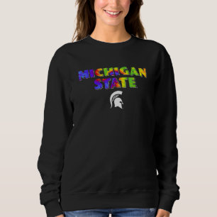 Michigan State MSU Spartans Pride Rainbow Tie Dye Sweatshirt