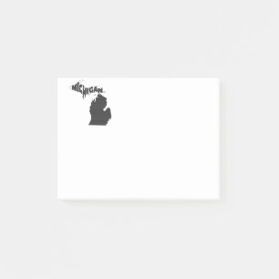 Michigan State Name Word Art Black Post-it Notes