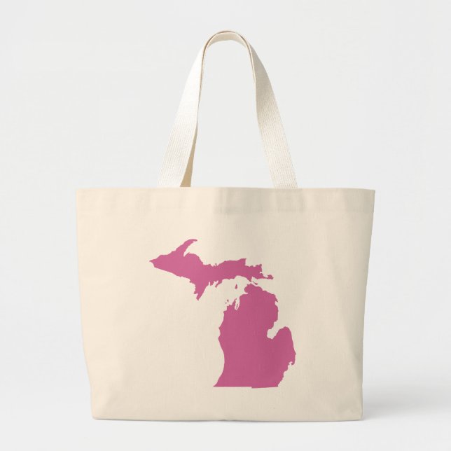 Michigan State Outline Large Tote Bag (Front)