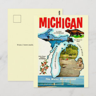 Michigan State Vintage Postcard
