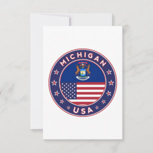 Michigan sticker, phone case, bag, clock card