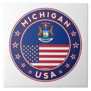 Michigan sticker, phone case, bag, clock ceramic tile